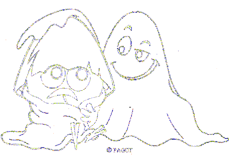 coloriage calimero et le fantome